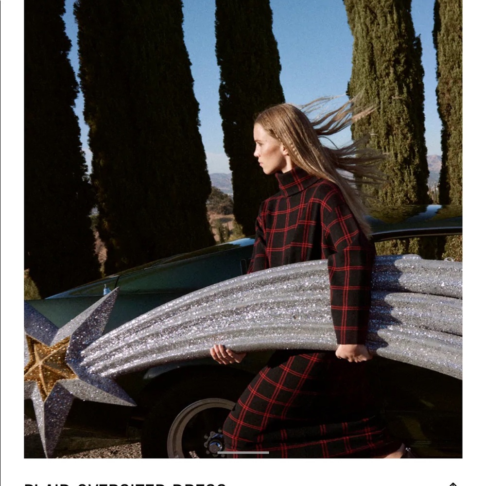 NWT Zara Plaid Oversized Knit Dress